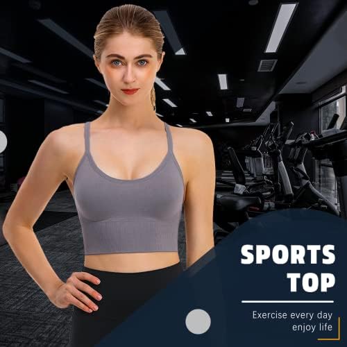 WİRİST Spor Sutyeni, Kadınlar için Egzersiz Üstleri, Orta Darbe Strappy Yastıklı Spor Sütyen Kadınlar için Yüksek