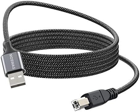 MOSWAG USB Yazıcı Kablosu 5FT / 1.5 Metre Tarayıcı Kablosu USB Yazıcı Kablosu Tip A'dan Tip B'ye Dayanıklı USB 2.0