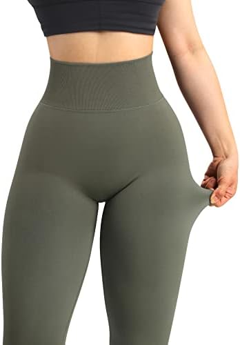 KUNISUIT Kadınlar Dikişsiz Popo Kaldırma Tayt Yüksek Bel Egzersiz Sayacı Yoga Pantolon