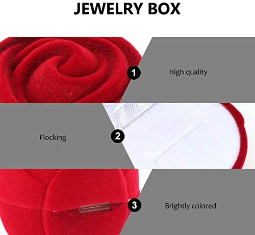 VALİCLUD 2 adet Moda Mücevher Kutusu Gül Şekli Halka Ambalaj Kutusu Yaratıcı Takı Saklama Kutusu (Kırmızı) Sevgililer
