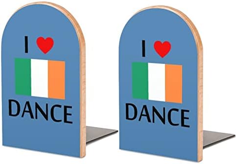 Seviyorum İrlandalı Dans Küçük Ahşap Kitap Ayracı Desteği Kaymaz Ağır Raflar Kitap Standı Ofis Ev için Mutfak Kütüphane