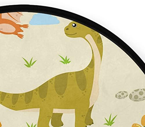 36.2 İnç Büyük Yuvarlak Yumuşak Alan Kilim Karikatür Mutlu Dinozorlar Kreş Playmat Halı Mat Çocuklar için Oyun Odası