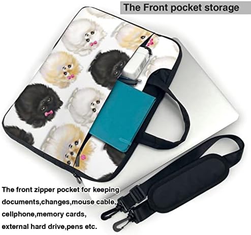 Pomeranians Desen Taşınabilir Omuz Laptop Çantası / İş Bilgisayar Çantası İle Üst Kolu