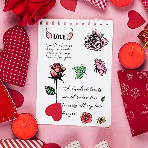 Mutlu sevgililer Günü Aşk Kelimeler Duygu Kart Yapımı için Temizle Pullar Scrapbooking DIY Süslemeleri, çiçek Gül