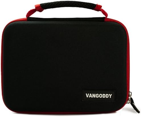 VanGoddy Harlin Kırmızı Siyah Sert Kabuk Taşıma Çantası için Kobo Dokunmatik 2.0, Glo HD, Aura H20 eokuyucunun + Kulak