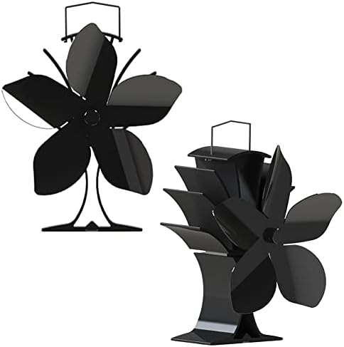 MİHTRA Mini Siyah Şömine 5 Bıçak İsı Powered Soba Fan Günlük Ahşap Brülör Sessiz Ev Şömine Fan Verimli İsı Dağılımı