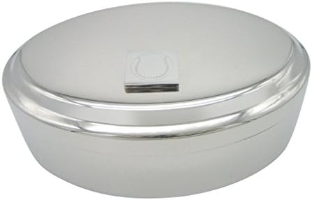 Gümüş tonlu Kazınmış Beyzbol Kolye Oval biblo Mücevher kutusu