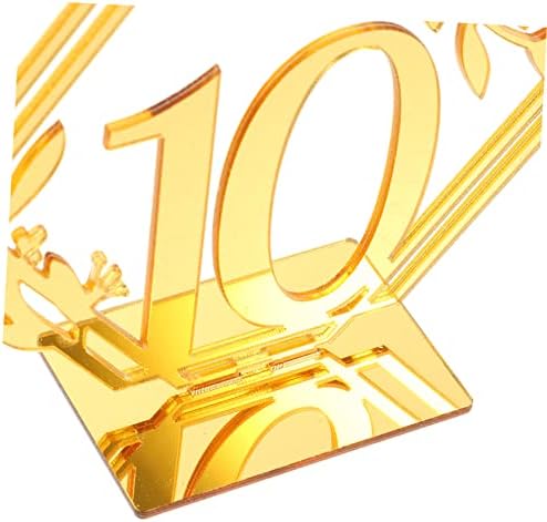 Luxshiny 10 adet Masa Numarası Plaka Akrilik Altın Düğün