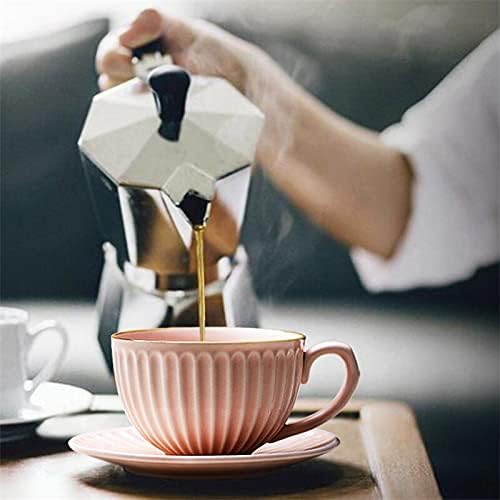 DODOUNA Seramik Ofis Kahve Fincanı fincan tabağı seti Yaratıcı Çift Öğleden Sonra Çay Fincanı Basit Porselen Latte