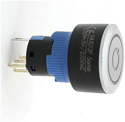 Aexit 12VDC Mavi Anahtarları LED 22mm Monte Dia Açık Kapalı Kilitleme Buton Anahtarı Buton Anahtarları NO NC
