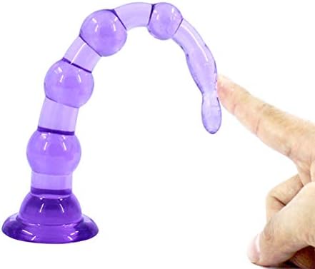 Abaodam Boncuk Anal Plug Masturbator Yetişkin Anal Plug G Spot Seks Flört Oyuncaklar Yetişkinler için (Mor, Altı Boncuk)
