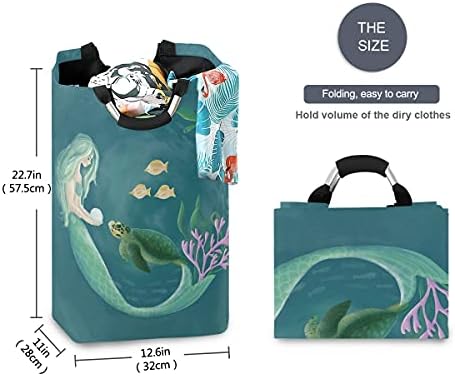 Bahar Mermaid İnci Deniz Kaplumbağası Çamaşır Sepeti Yaz Denizaltı Oxford Katlanabilir kıyafet sepeti Büyük Depolama