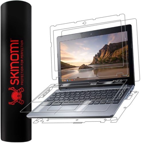 Skinomi Tam Vücut Cilt Koruyucu ile Uyumlu Acer Chromebook 11.6 C720 (Ekran Koruyucu + arka kapak) TechSkin Tam Kapsama