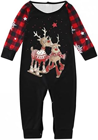 Aile Yılbaşı Pijama Üstleri Noel Bebek Pijama Aile Eşleştirme Noel Bebek Pjs Setleri Noel Baskı Pjs Ekose