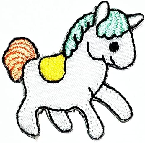 Kleenplus 3 adet. Mini Sevimli At Yama Beyaz Bebek Unicorn Karikatür Çıkartmalar El Sanatları Sanat Dikiş Tamir İşlemeli