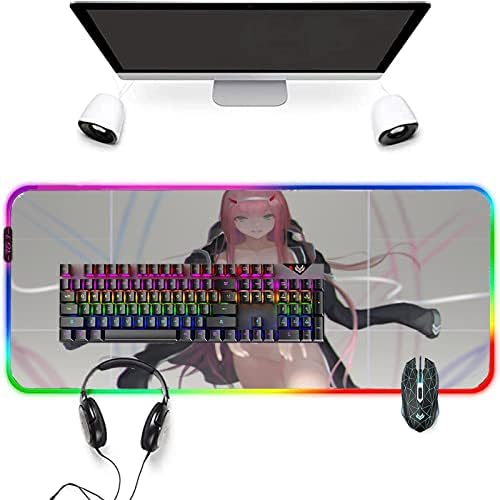 Oyun fare altlığı XXL Sevimli Seksi Kız Masa Pedi Büyük Sıfır İki LED Büyük Boy Bilgisayar klavye matı RGB Kalınlaşmak