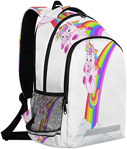cfpolar Karikatür Unicorn Gökkuşağı Öğrenci dizüstü bilgisayar bölmeli sırt çantası okul sırt çantası Kadın erkek