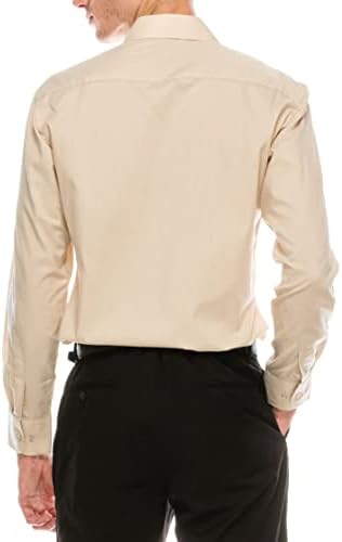 OmegaTux Erkek Uzun Kollu Slim Fit Düz Renk Gömlekler