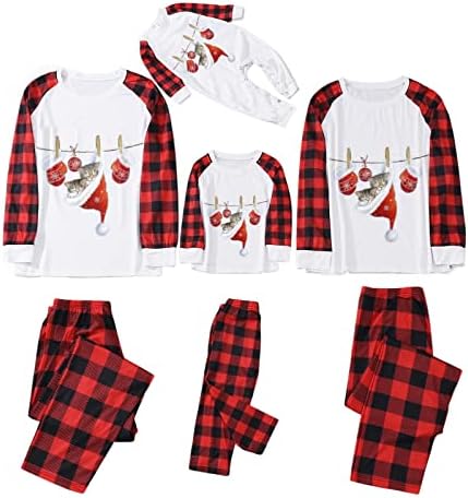Noel aile pijamaları Eşleşen Setleri Noel Uzun Kollu Çizgili Üstleri Pantolon Moda Kabus Önce Noel Pijama