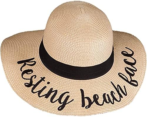 Funky Junque Kadın At Kuyruğu Dağınık Topuz UPF 50 İşlemeli Ayarlanabilir Plaj güneş şapkası