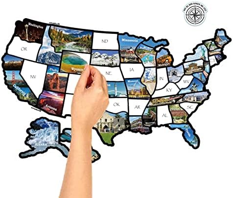 RV State Sticker Amerika Birleşik Devletleri Seyahat Haritası, Karavan Kampı Aksesuarları, Pencere Kapı Duvarı için