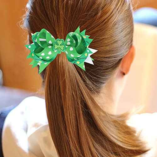 mınkıssy Yeşil Dekor 4 adet Patrick Günü saç fiyonkları Yeşil Timsah Tokalar İrlandalı Yonca saç aksesuarları Kız