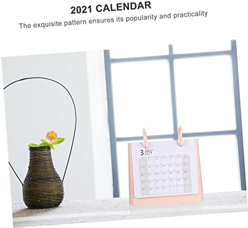 STOBOK 3 adet 2021 Ayakta Yeni Planlayıcısı Aylık Dekorasyon Pembe Süs Masaüstü Günlük Planlama Standı Masası Ofis