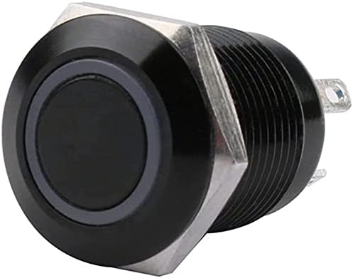 SVAPO 12mm Su Geçirmez Okside Siyah Metal Düğme Anahtarı LED Lamba ile Anlık Mandallama PC Güç Anahtarı 3V 5V 6V 12V