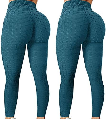 Basysın 2 ADET/1 ADET Egzersiz Tayt Kadınlar için Düz Renk Yoga Yüksek Belli Popo Kaldırma Karın Kontrol Atletik Pantolon