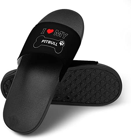 Pitbull Kemiğimi Seviyorum PVC Ev Terliği Kaymaz Kapalı Açık plaj ayakkabısı Erkekler ve Kadınlar için