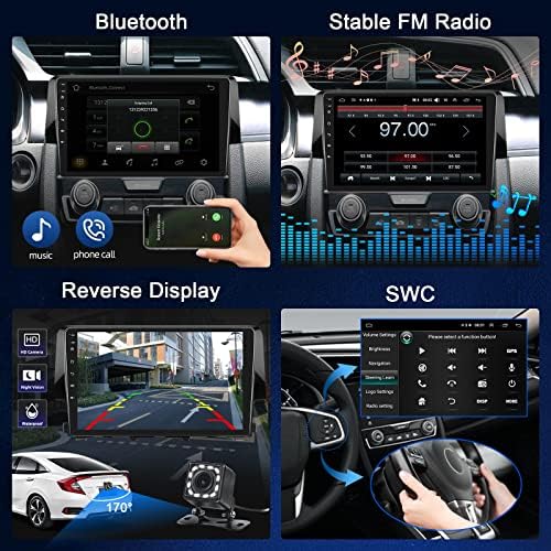 Honda Civic -2021 için araba android müzik Seti, Podofo 9 Dokunmatik Ekranlı Araba Radyo Kafa Ünitesi, GPS Navigasyonlu,
