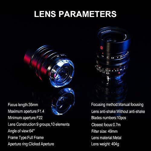7 zanaatkarlar 35mm f1.4 Tam Çerçeve Lens için Leica M-Montaj Kameralar M2,M3, M4,Leica SL TL TL2,Leica M Fuji X Adaptör