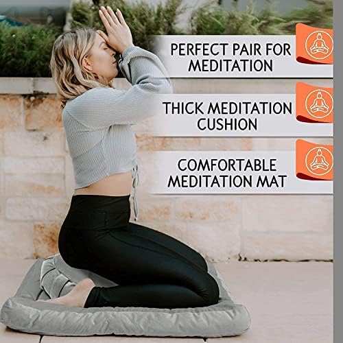 Florensi Yoga ve Meditasyon Paketi / Gri Zabuton Meditasyon Minderi, Gri Meditasyon Minderi ve Yoga Tekerleği 3'lü