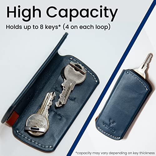 Vendo Anahtar Kapağı I Premium Deri Anahtarlık / Dokuma Kumaş Anahtar Kılıfı I Minimalist Çift Katlı Tasarım I Taşınabilir