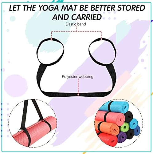 20 Paket Toplu Yoga Mat Taşıma Kayışları ile egzersiz matları Egzersiz Mat Spor Meditasyon, 68x24 İnç, 4mm Kalınlığında