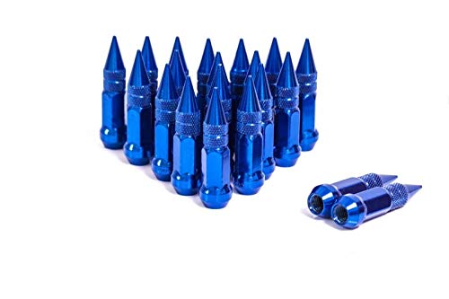 Yakın Uçlu Genişletilmiş Çelik Jant Yarış Pabucu Somunları 17hex Anahtarlı 20 adet 12x1.25 Mavi