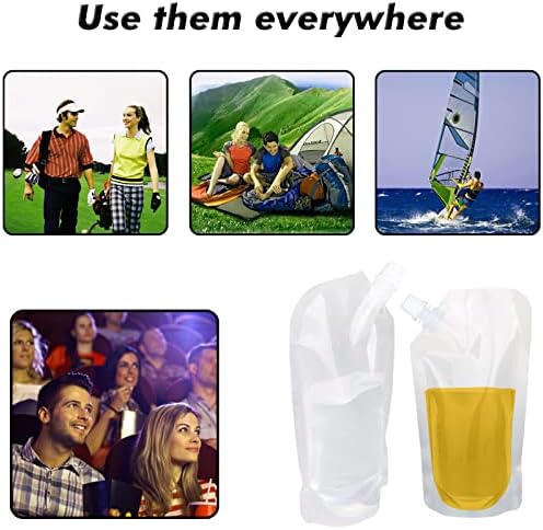 20 Adet Şişeler Cruise Kılıfı Kullanımlık Sneak Seyahat İçme Şişesi Gizlenebilir Plastik Şişeler Huni ile çanta (8