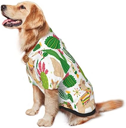 Büyük Köpek Hoodie Sevimli Llamas Kaktüsler Yaz Evcil Hayvan Giysileri Kazak Şapka ile Yumuşak Kedi Kıyafet Ceket