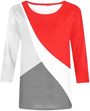 Grafik Tshirt Bayan Yaz Sonbahar 2023 Moda 3/4 Kollu Pamuk Ekip Boyun Gevşek Fit Brunch Üst T Shirt Bayanlar için