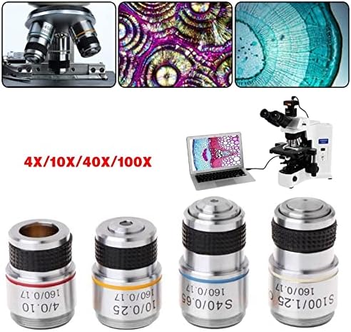 Mikroskop Aksesuarları Optik Aletler Mikroskop Parçaları 4X 10X 40X 100X Akromatik Objektif Lens Laboratuar Sarf Malzemeleri