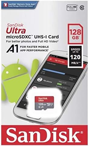 Motorola Telefonu için SanDisk Ultra 128GB Micro SD Kart, Moto G Stylus (2021), Moto G9 Power (SDSQUA4-128G-GN6MN)