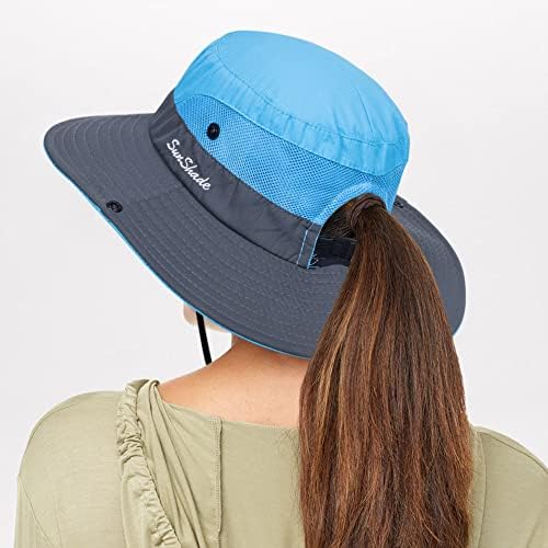 Güneş şapkası Kadınlar için Yaz UV Koruma plaj şapkası Geniş Ağızlı örgü Kova balıkçı şapkası At Kuyruğu Delikli Katlanabilir