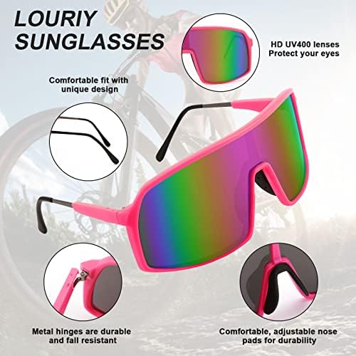 Lourıy Boy Tek Parça Kalkan Spor Güneş Gözlüğü Erkek Kadın Moda Trendy Ayna Beyzbol Bisiklet Açık Gözlük