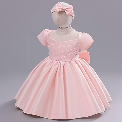 AGQT Toddler Kız Parti Elbise Kısa Kollu Resmi Özel Günler Elbise Boyutu 6 M-5 T