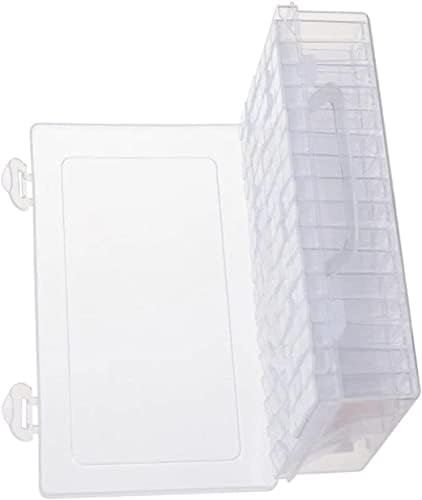 RAKUTE Depolama alet saklama kutusu 64 Kafes Süsleme Dikdörtgen Küçük saklama kutusu Manikür Şeffaf Plastik Kutu Alet