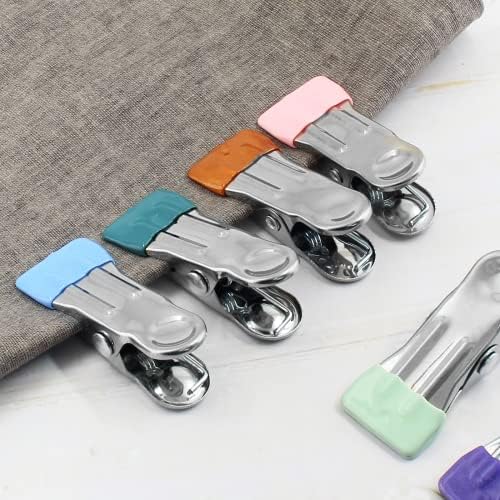 BokWin 30 ADET Renkli Clothespins,Çamaşır Klipleri için Ağır Metal Elbise Pimleri Çamaşır İpi için Çok Renkli Paslanmaz