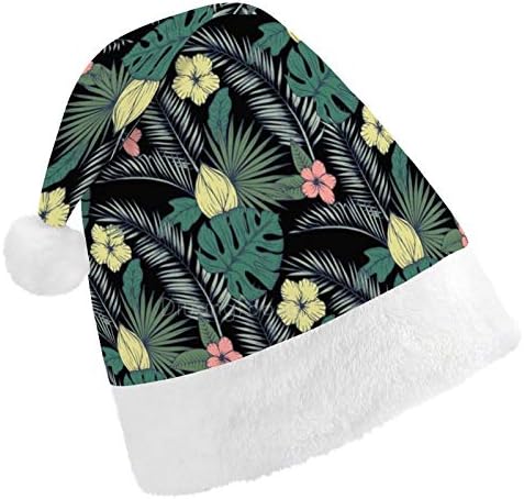 Noel Noel Baba Şapkası, Tropikal Palmiye Ağaçları Yetişkinler için Noel Tatil Şapkası, Yeni Yıl Şenlikli Kostüm Tatil