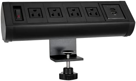 Masaüstü Güç Çıkışı Uzatma ile USB A / C Masaüstü Kenar Monte Güç Kaynağı ile 4 Çıkışları USB Tip-C Hızlı şarj portu,
