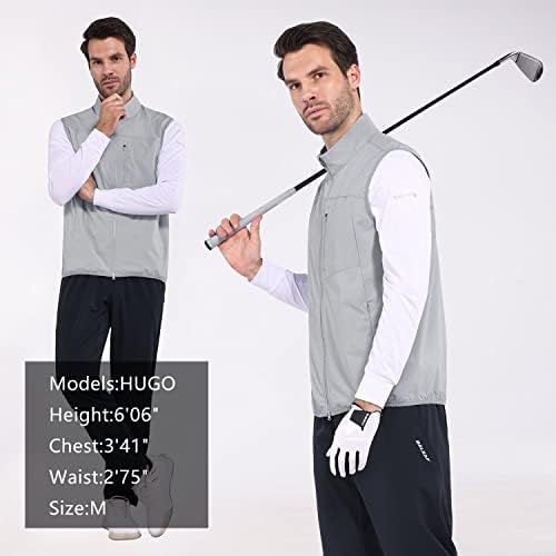 BALEAF erkek Golf Yelek Hafif Kolsuz Koşu Streç Nefes Koşu 5 fermuarlı cepler Rüzgar Geçirmez Yürüyüş Dış Giyim