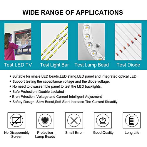 LED ışık ve TV arkaplan ışığı test cihazı, LED şerit lamba boncuk onarım test aracı Altın kaplama Pim ve güç kablosu